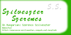 szilveszter szerencs business card